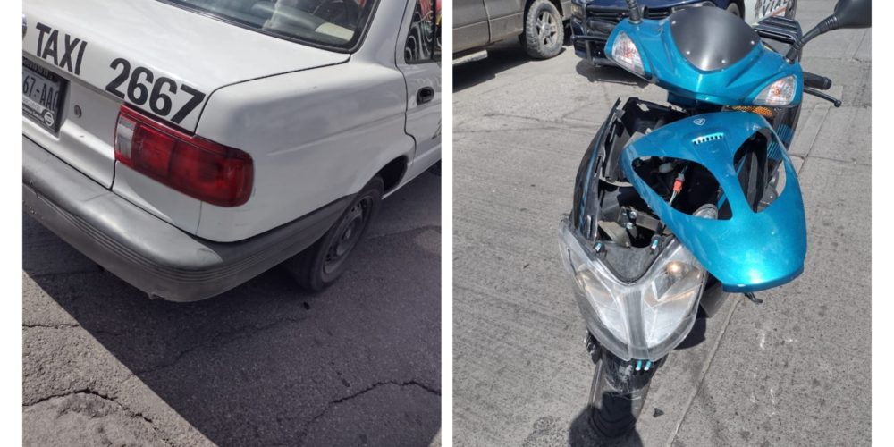 Se Registra Desigual Choque Entre Una Motocicleta Y Un Taxi El Clarinete